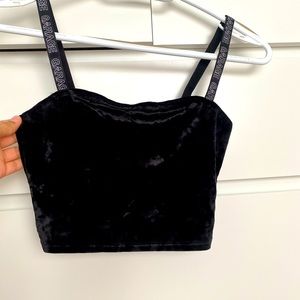 Black velvet tank top